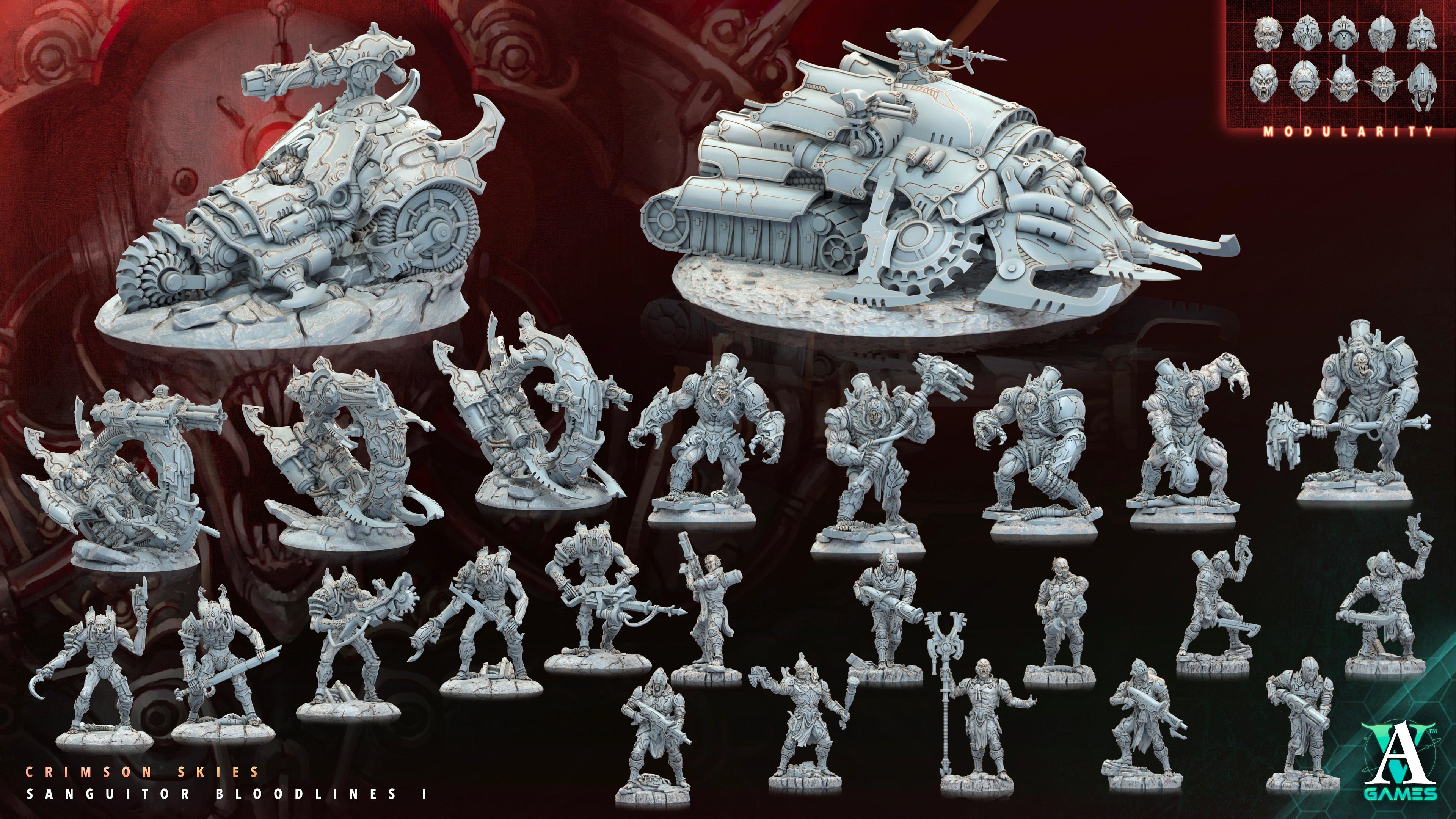 3D Printed Archvillain Games Sanguitor Nightshrouds Crimson Skies - Sanguitor Bloodlines Bloodright - Anathema 28 32mm D&D