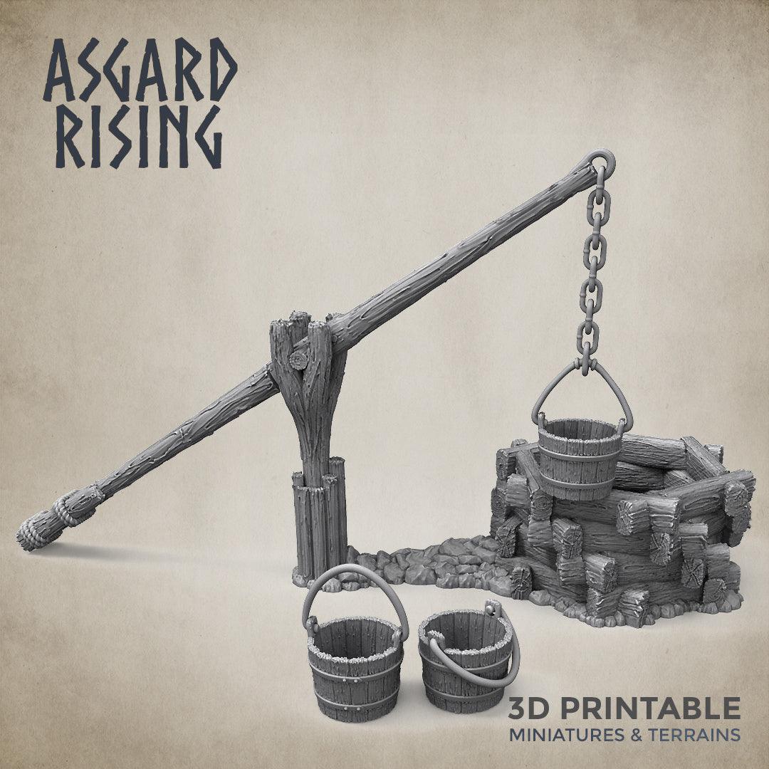 3D Printed Asgard Rising Crane Water Well 28 32 mm Wargaming DnD