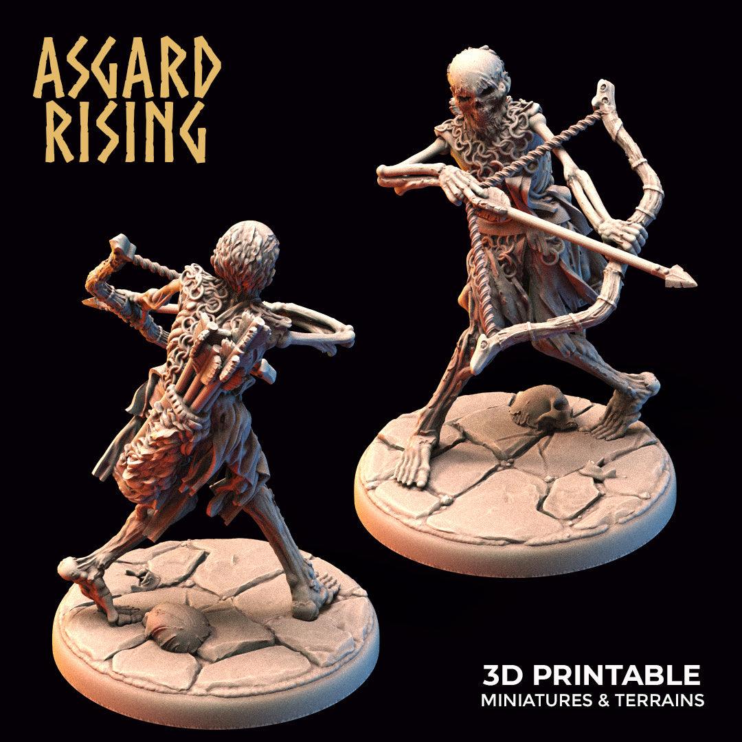 3D Printed Asgard Rising Draugr - Undead Skeleton Archers Set 28mm - 32mm