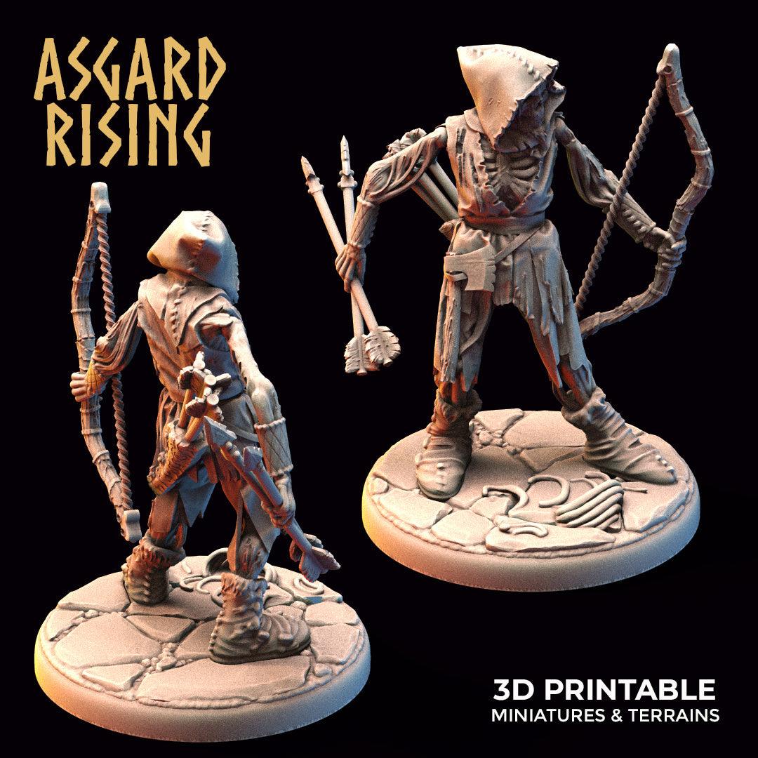 3D Printed Asgard Rising Draugr - Undead Skeleton Archers Set 28mm - 32mm