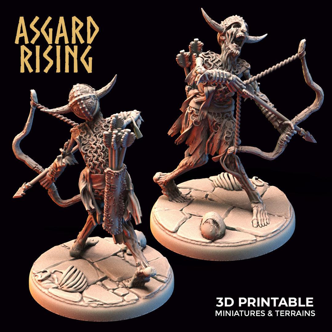 3D Printed Asgard Rising Draugr - Undead Skeleton Archers Set 28mm - 32mm