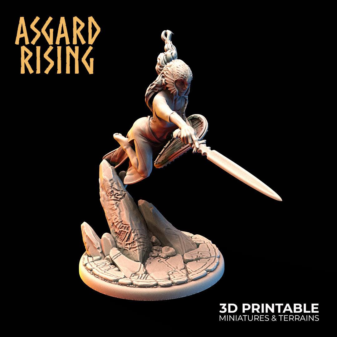 3D Printed Asgard Rising Rangrid the Phantom Lady 28 32 mm Wargaming DnD