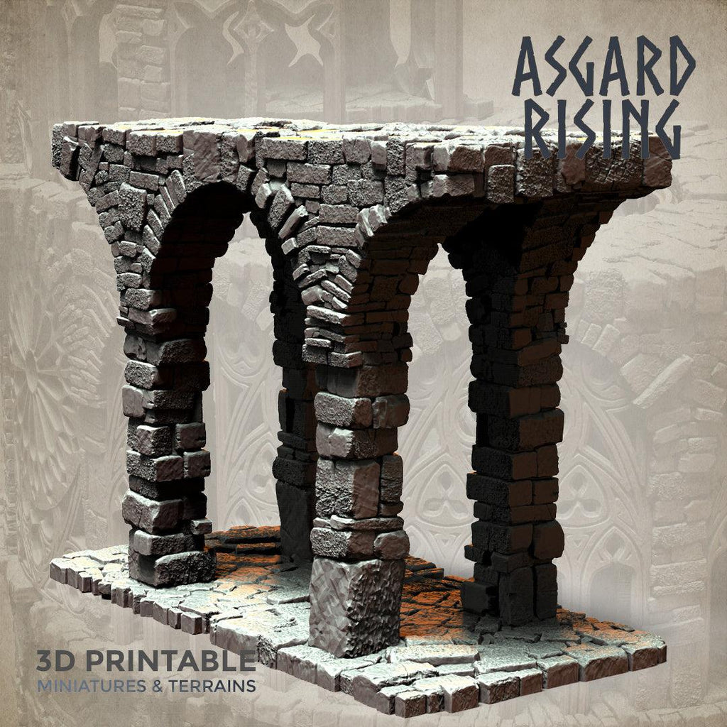 3D Printed Asgard Rising Stone Construction Ruins Modular Set 28mm - 32mm Ragnarok D&D