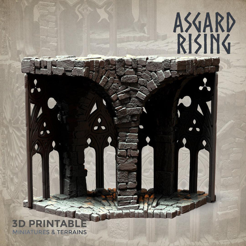 3D Printed Asgard Rising Stone Construction Ruins Modular Set 28mm - 32mm Ragnarok D&D