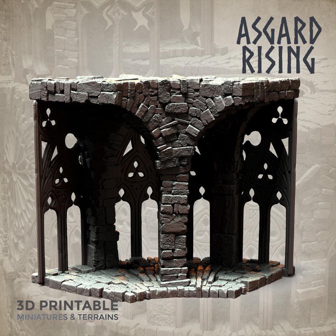 3D Printed Asgard Rising Stone Construction Ruins Modular Set 28mm - 32mm Ragnarok D&D