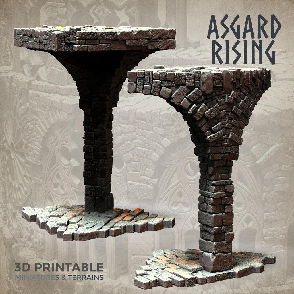 3D Printed Asgard Rising Stone Construction Ruins Modular Set 28mm - 32mm Ragnarok D&D