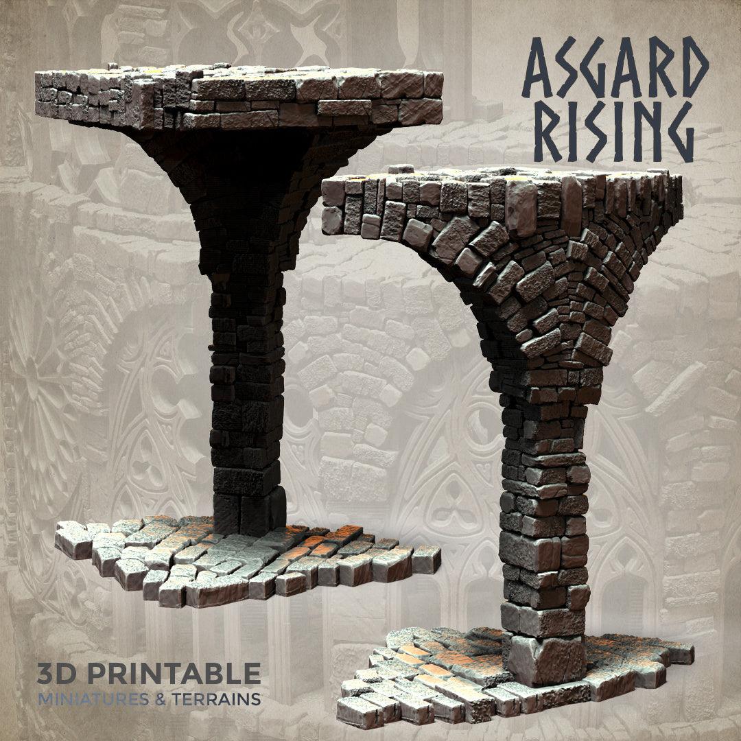 3D Printed Asgard Rising Stone Construction Ruins Modular Set 28mm - 32mm Ragnarok D&D
