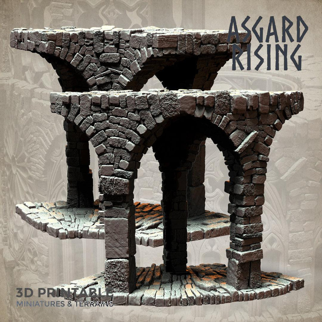 3D Printed Asgard Rising Stone Construction Ruins Modular Set 28mm - 32mm Ragnarok D&D