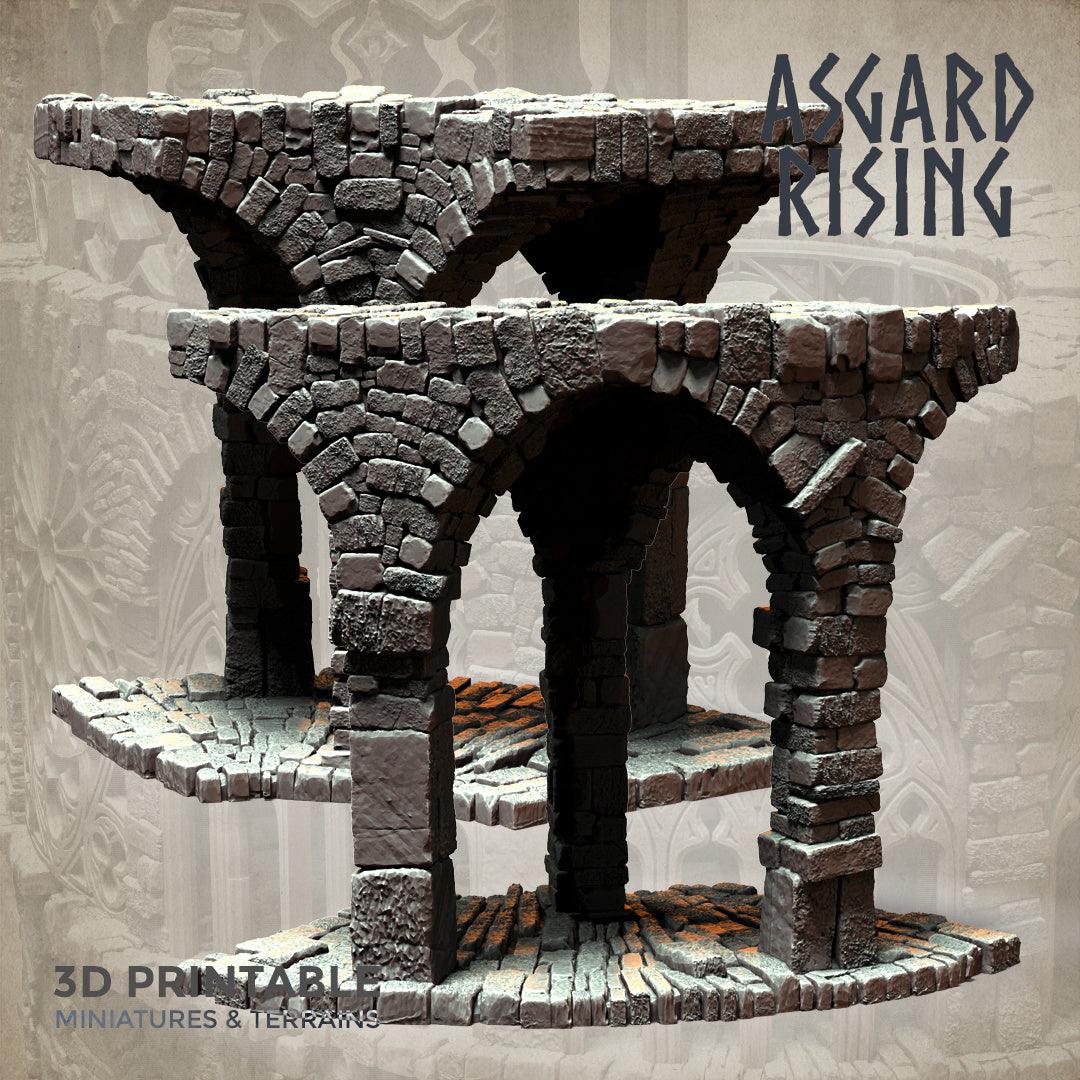 3D Printed Asgard Rising Stone Construction Ruins Modular Set 28mm - 32mm Ragnarok D&D
