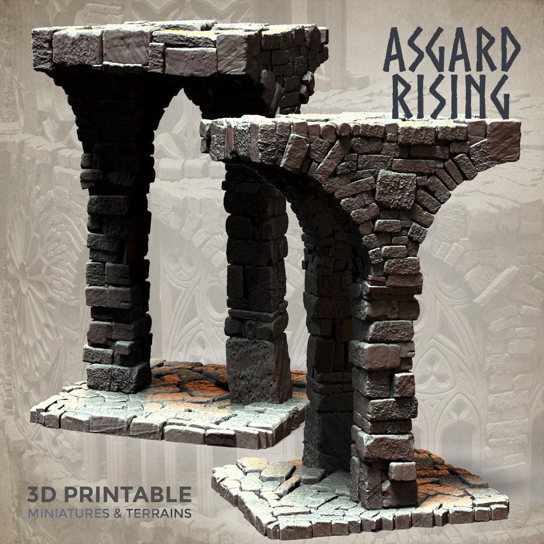 3D Printed Asgard Rising Stone Construction Ruins Modular Set 28mm - 32mm Ragnarok D&D