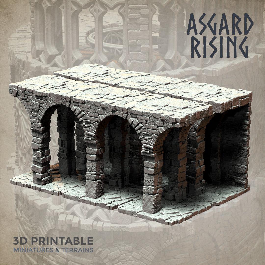 3D Printed Asgard Rising Stone Construction Ruins Modular Set 28mm - 32mm Ragnarok D&D