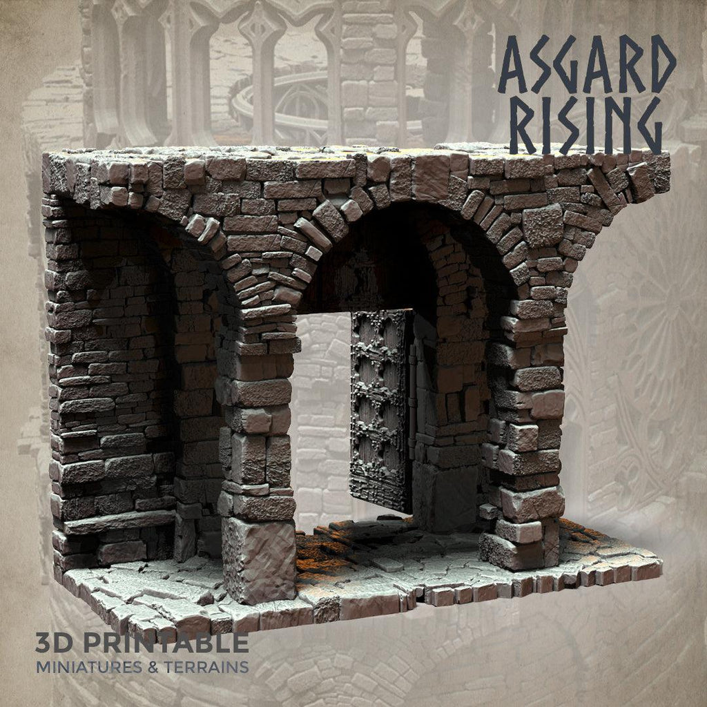 3D Printed Asgard Rising Stone Construction Ruins Modular Set 28mm - 32mm Ragnarok D&D