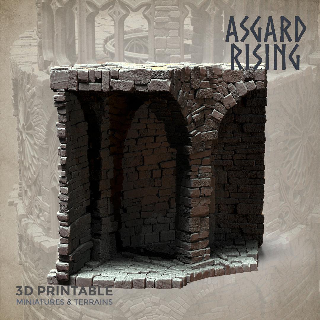 3D Printed Asgard Rising Stone Construction Ruins Modular Set 28mm - 32mm Ragnarok D&D