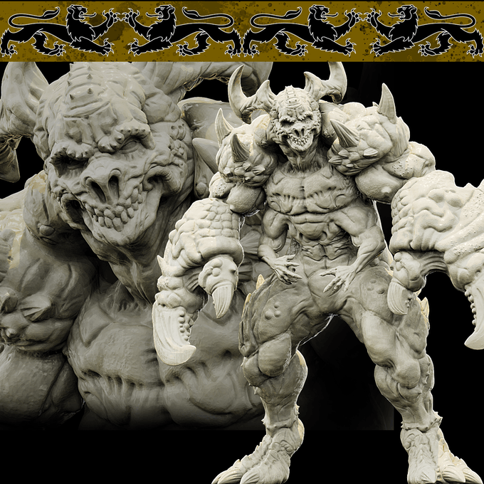 3D Printed Bestiary Vol. 4 Nafarrate - Zisglabrezu Demon Fiend 32mm Ragnarok D&D