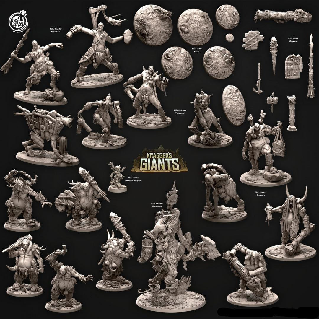 3D Printed Cast n Play 693 Behemoth Battalion Kragger's Giants Set 28mm 32mm D&D