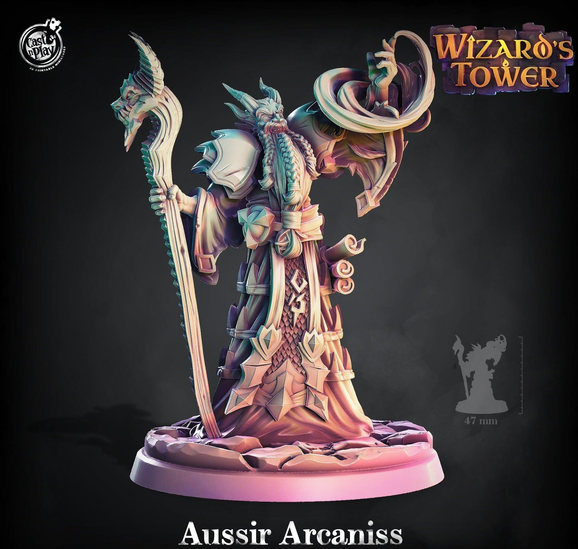 3D Printed Cast n Play Aussir Arcaniss Wizard's Tower Ragnarok D&D