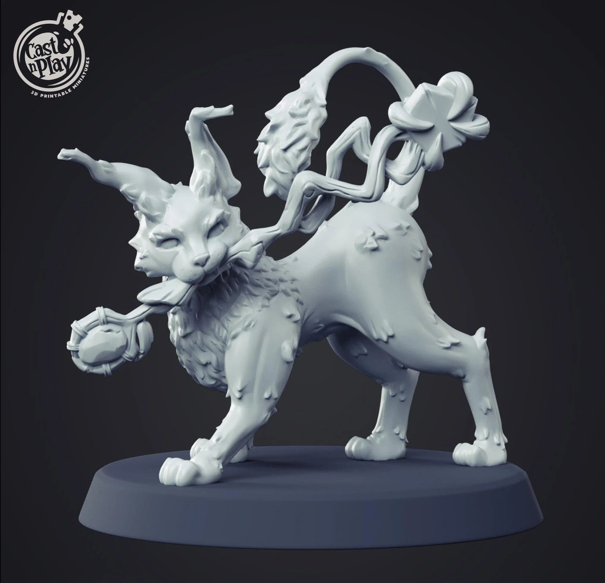 3D Printed Cast n Play Cat Familiar 28mm 32mm D&D