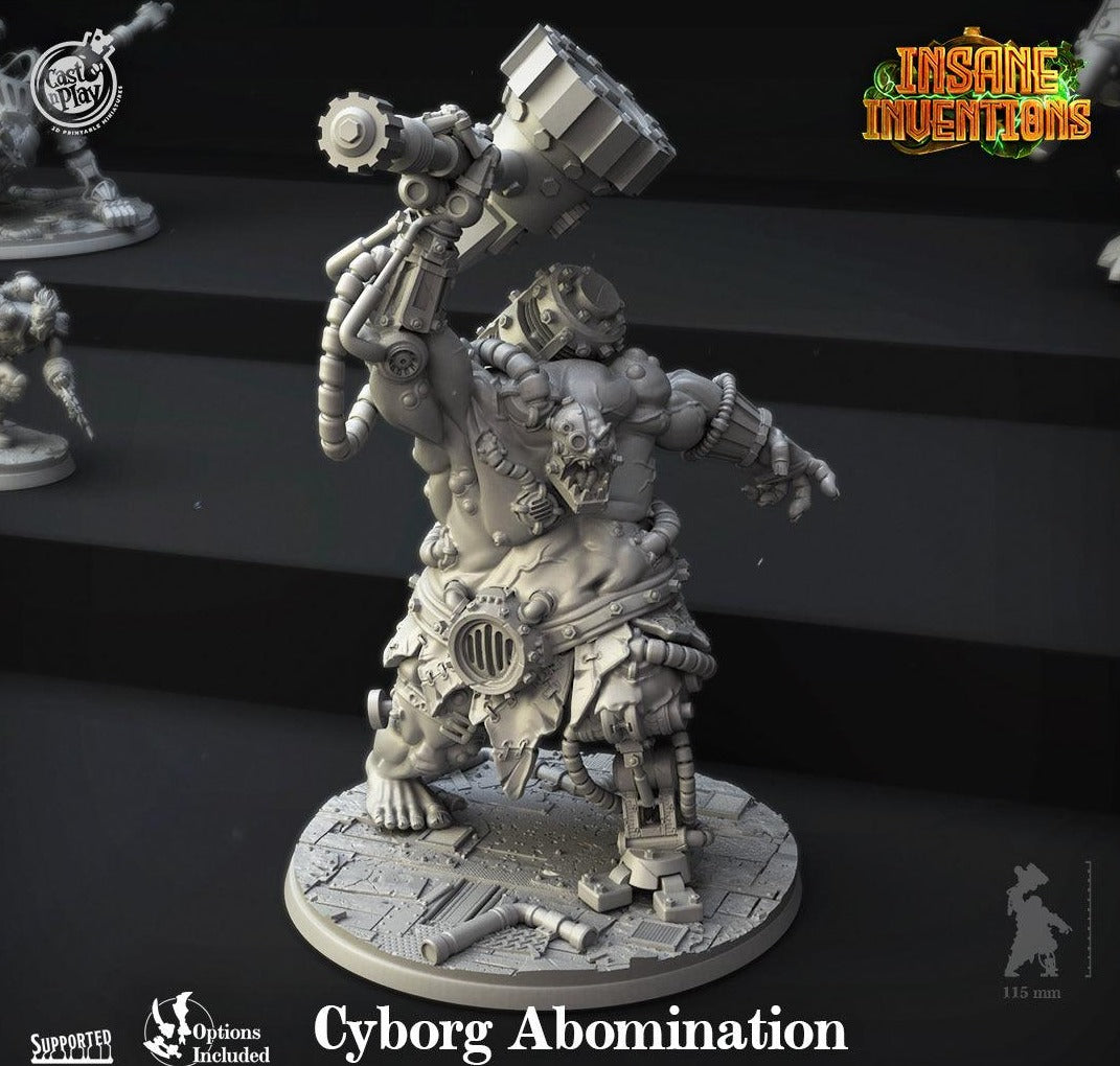 3D Printed Cast n Play Cyborg Abomination Insane Inventions 28mm 32mm D&D