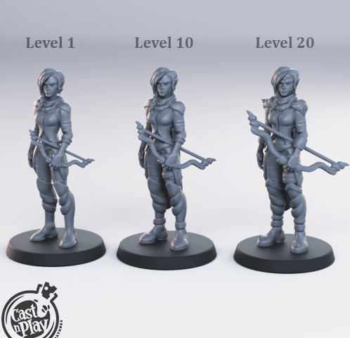 3D Printed Cast n Play - Half-Elf Ranger 28mm 32mm D&D
