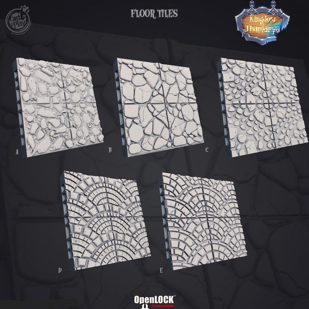 3D Printed Cast n Play Kingdom Street Floor Tiles Kingdom Of Thamarya 28mm 32mm D&D