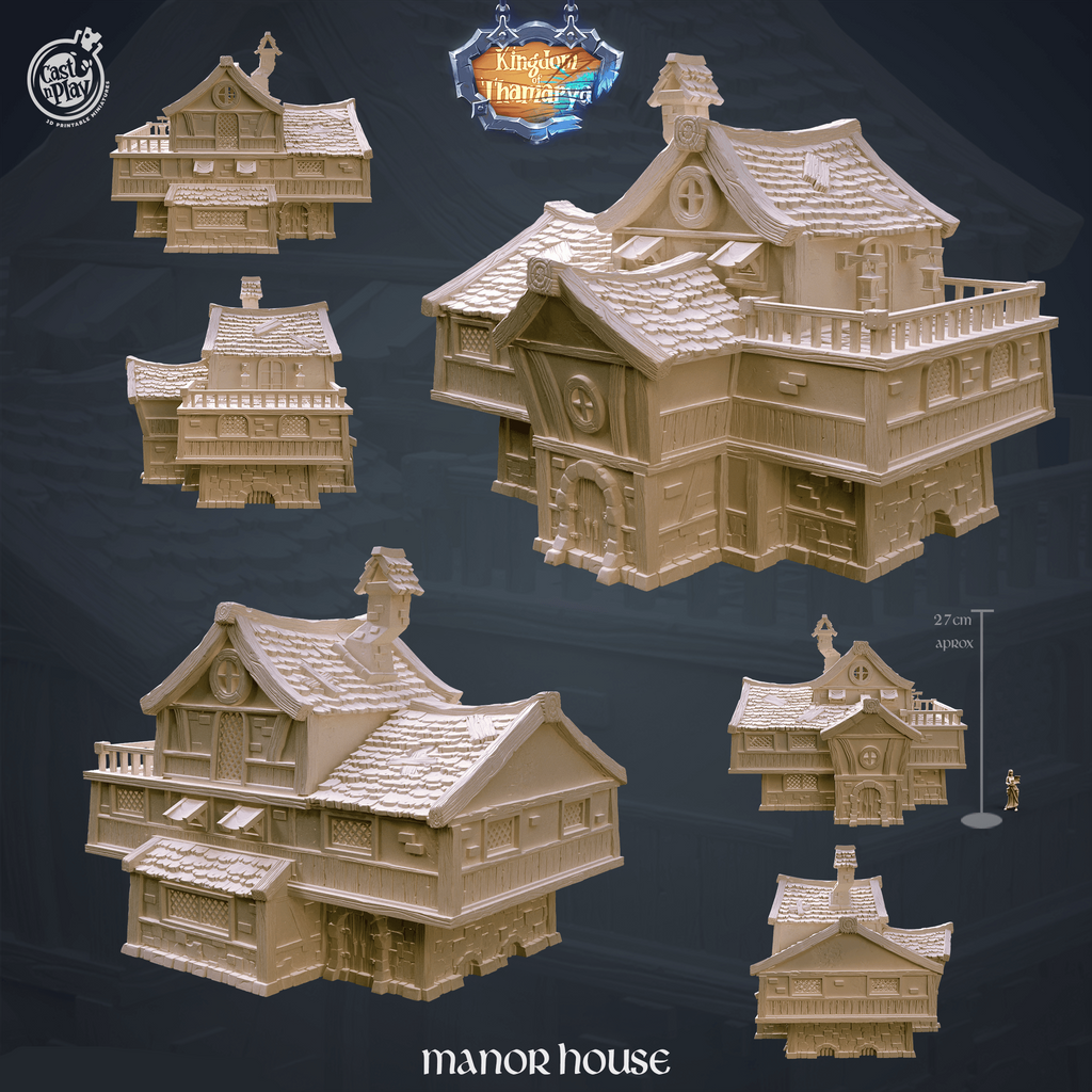 3D Printed Cast n Play Mannor House Kingdom Of Thamarya 28mm 32mm D&D