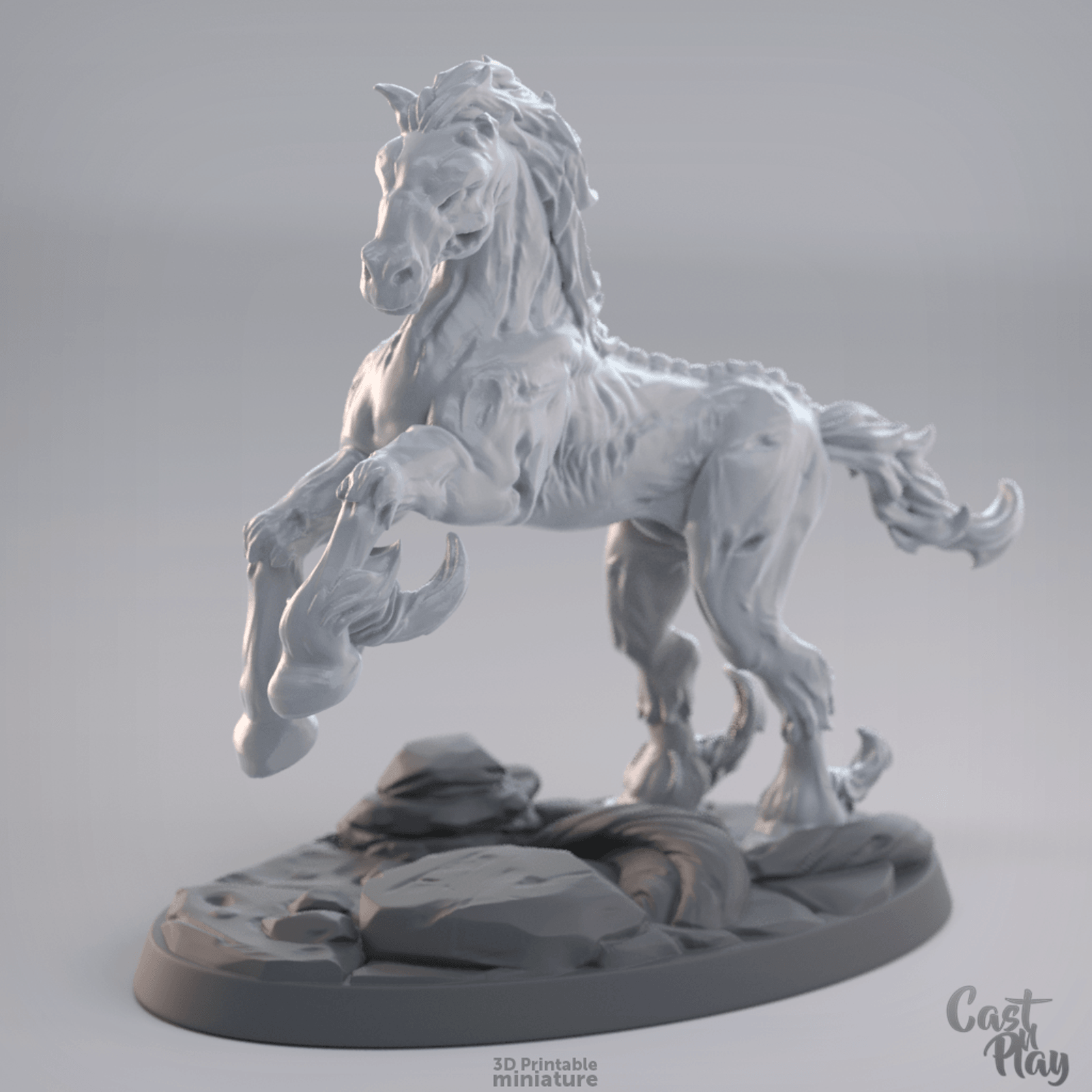 3D Printed Cast n Play - Nightmare Horse 28mm 32mm D&D