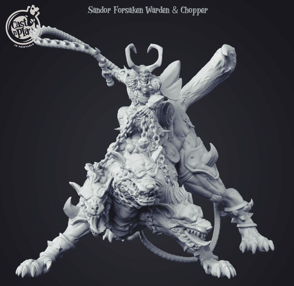 3D Printed Cast n Play - Sandor Forsaken Warden & Chopper 28mm 32mm D&D
