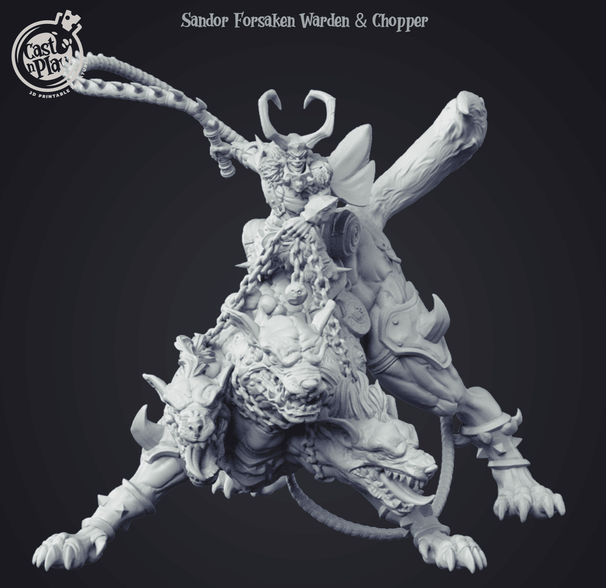 3D Printed Cast n Play - Sandor Forsaken Warden & Chopper 28mm 32mm D&D
