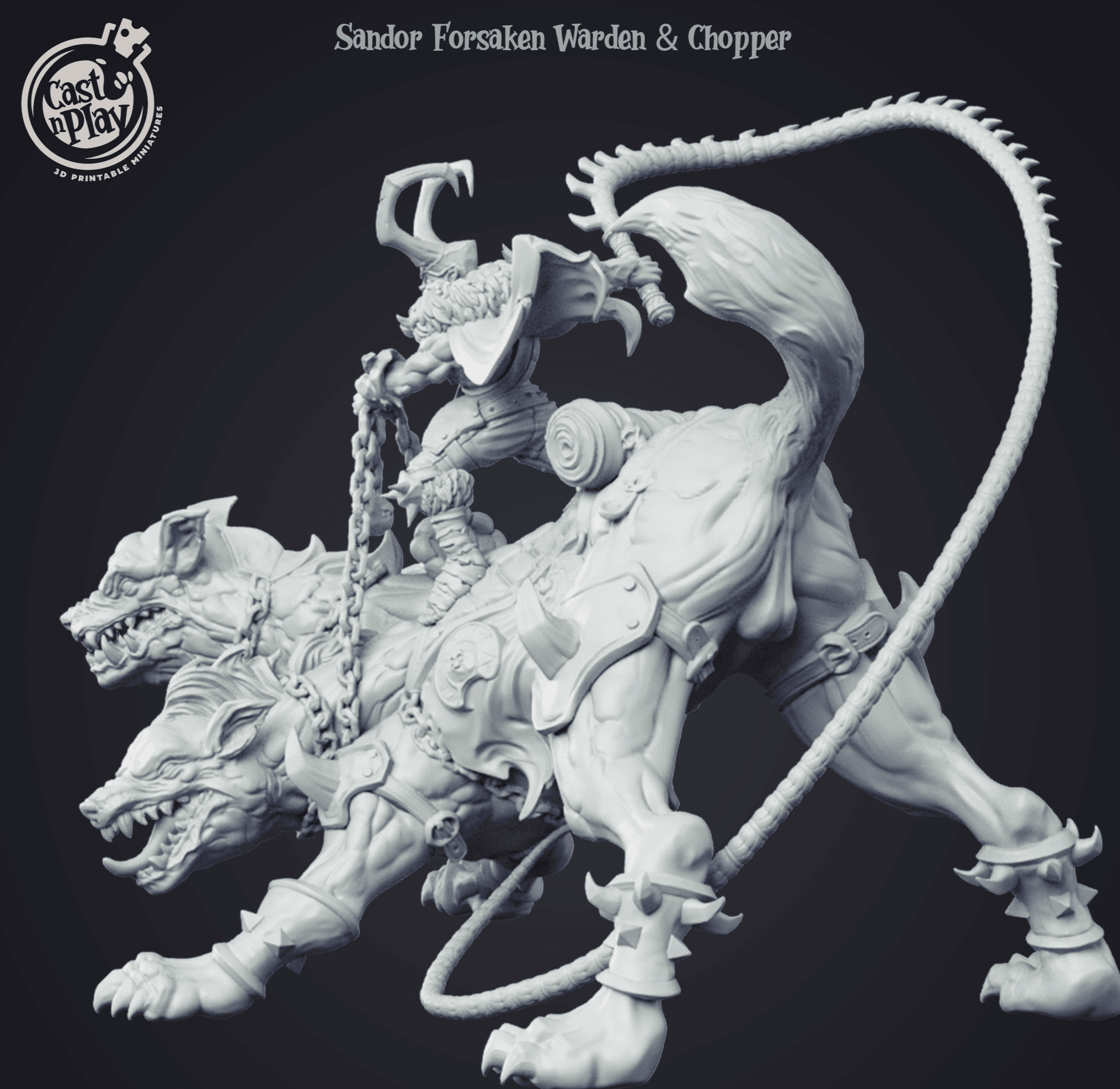 3D Printed Cast n Play - Sandor Forsaken Warden & Chopper 28mm 32mm D&D