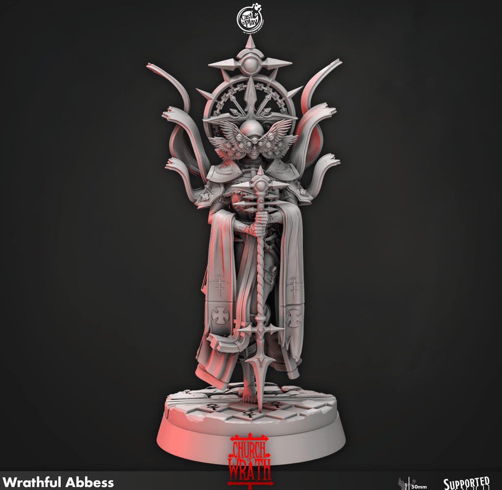 3D Printed Cast n Play Wrathful Abbess Church of Wrath 28mm 32mm D&D