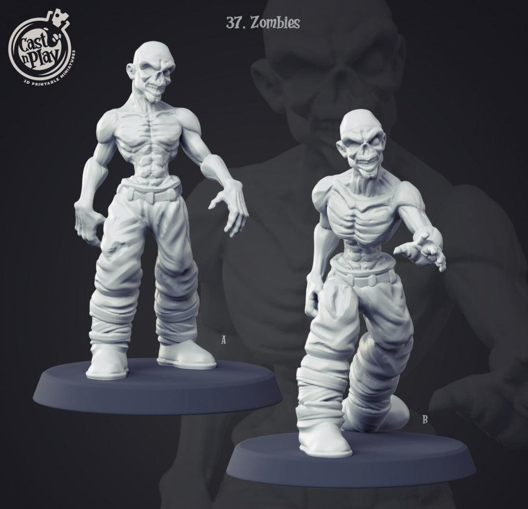3D Printed Cast n Play Zombies 28mm 32mm D&D