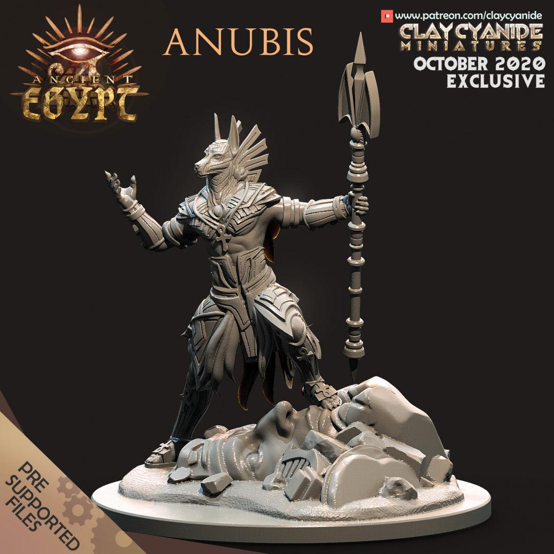 3D Printed Clay Cyanide Anubis Egyptian Mythology 28 32 mm D&D