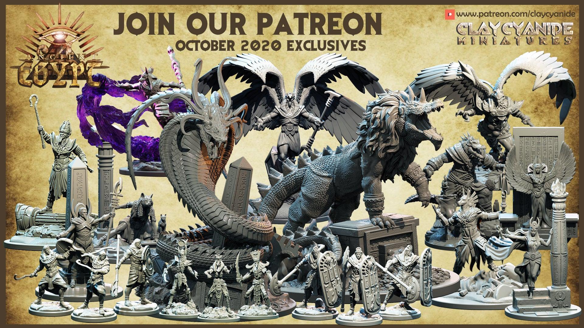 3D Printed Clay Cyanide Bastet Egyptian Mythology 28 32 mm D&D