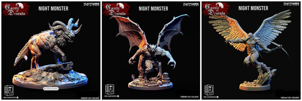 3D Printed Clay Cyanide Castle of Dracula - Night Monsters Set 28mm 32mm D&D