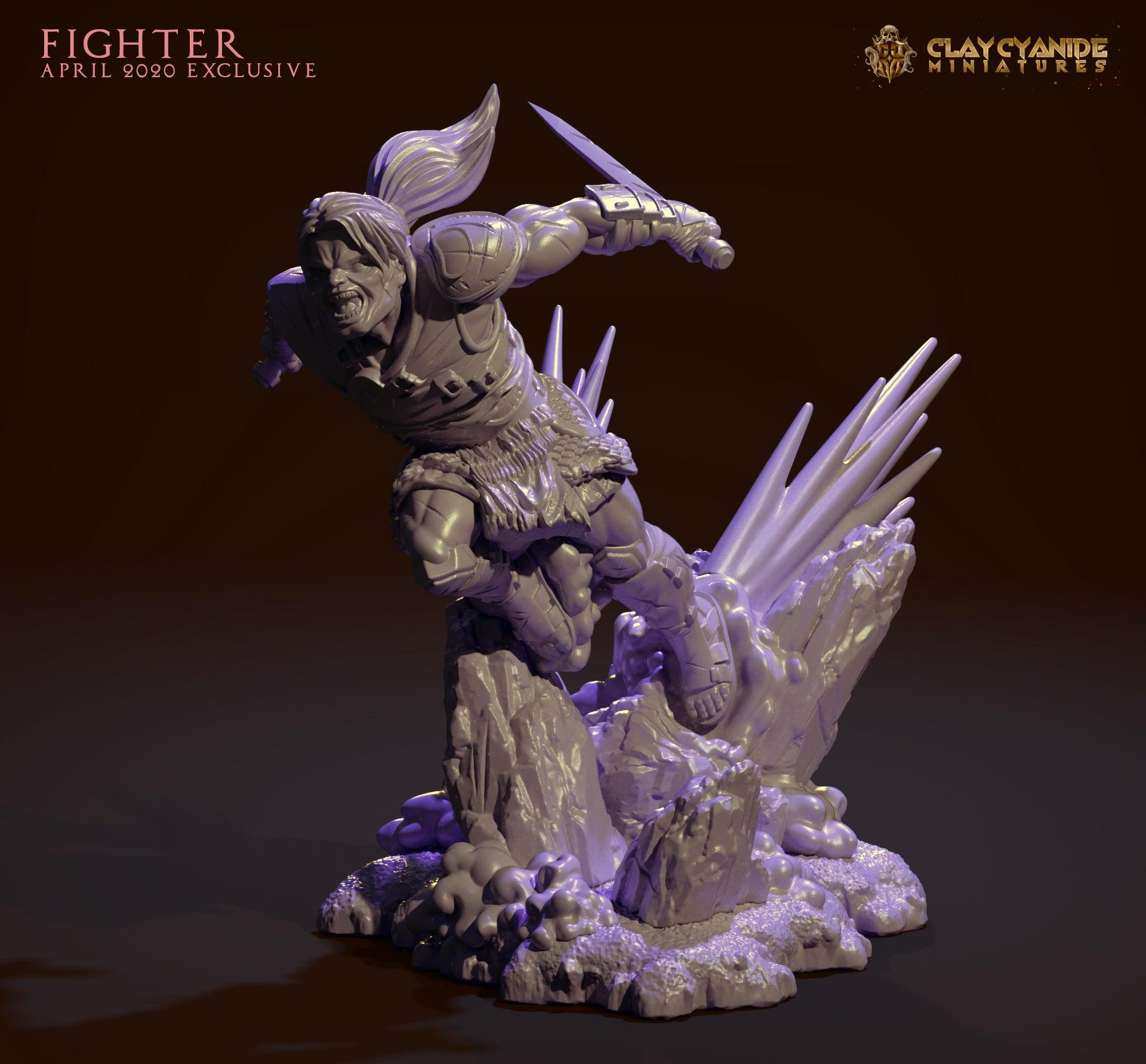 3D Printed Clay Cyanide Fighter 28mm-32mm Ragnarok D&D