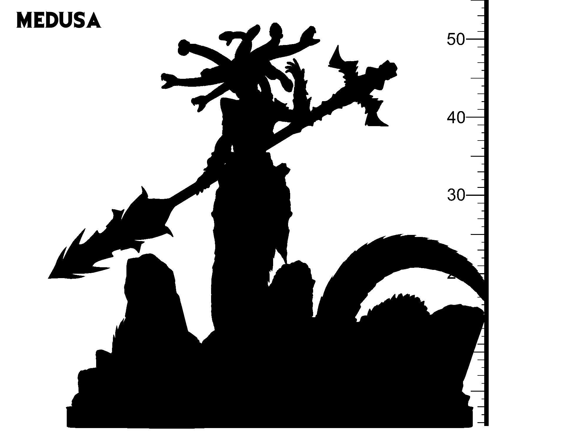 3D Printed Clay Cyanide Medusa Greek Mythology Part 2 28 32 mm D&D
