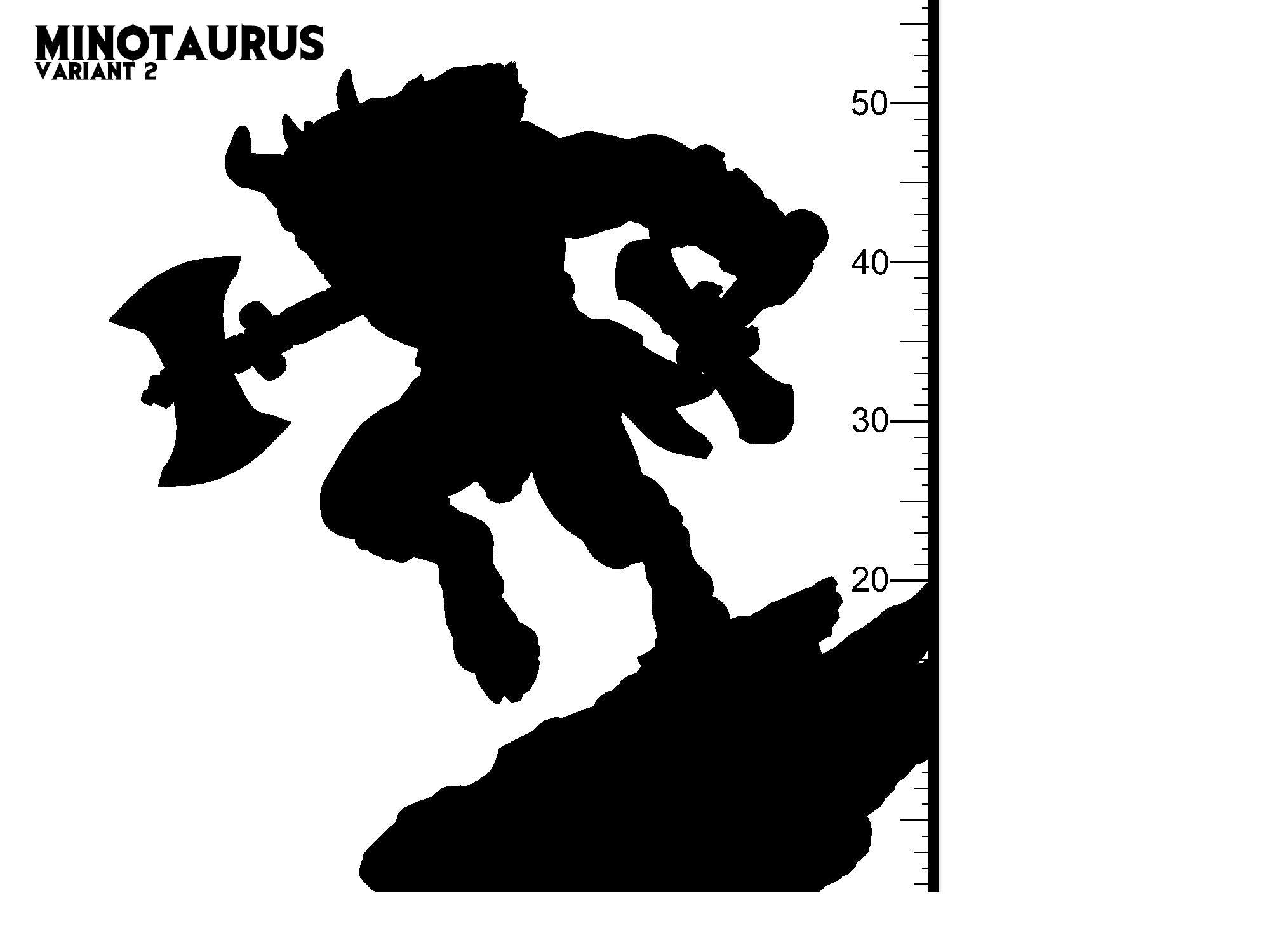 3D Printed Clay Cyanide Minotaur Greek Mythology Part 2 28 32 mm D&D