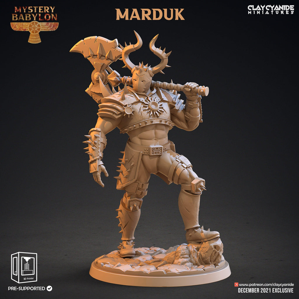 3D Printed Clay Cyanide Mystery Babylon - Marduk 28mm 32mm D&D
