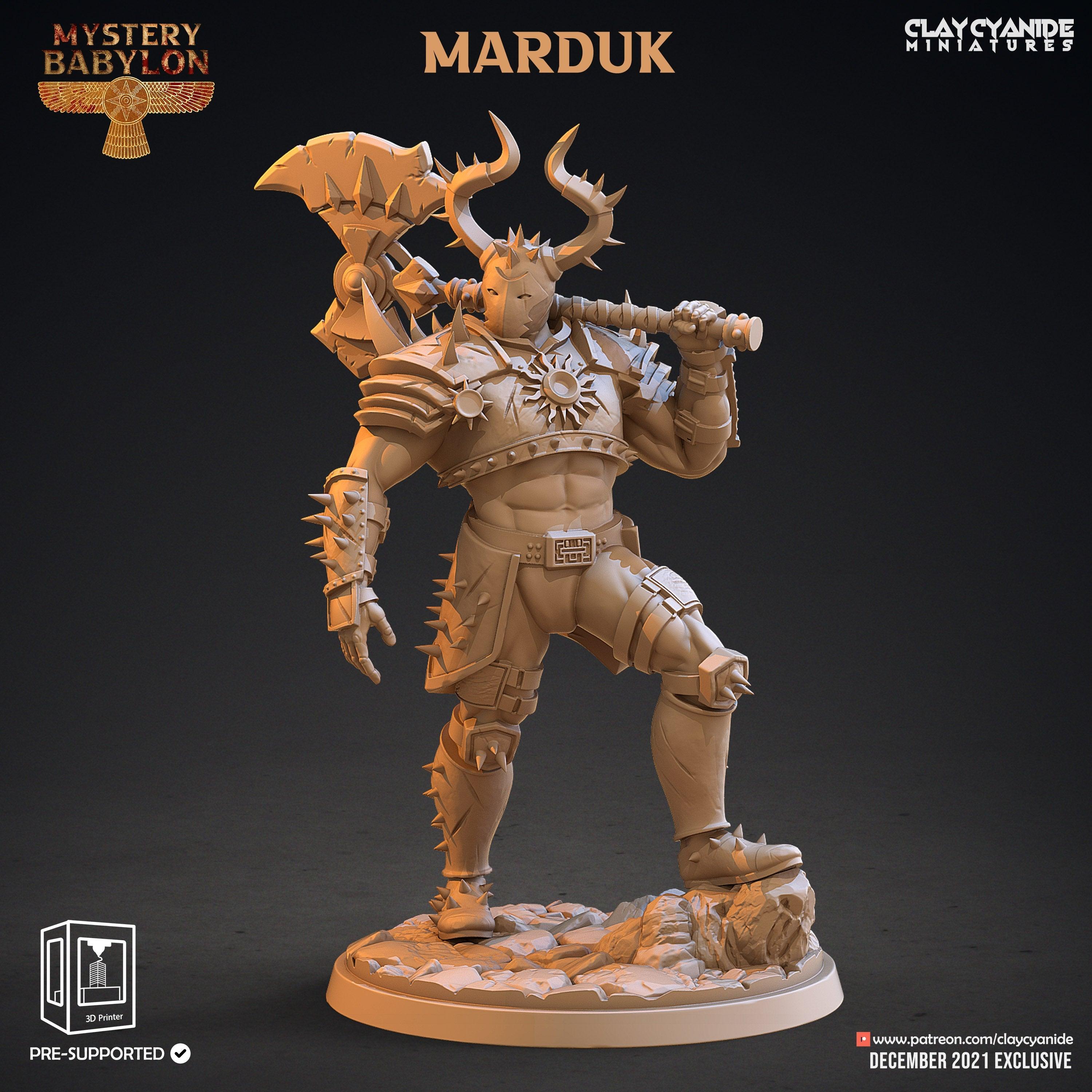 3D Printed Clay Cyanide Mystery Babylon - Marduk 28mm 32mm D&D