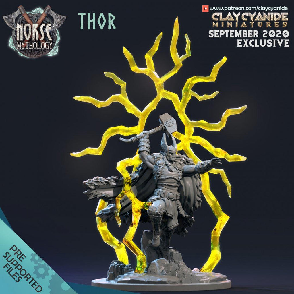 3D Printed Clay Cyanide Thor Norse Mythology 28 32 mm D&D