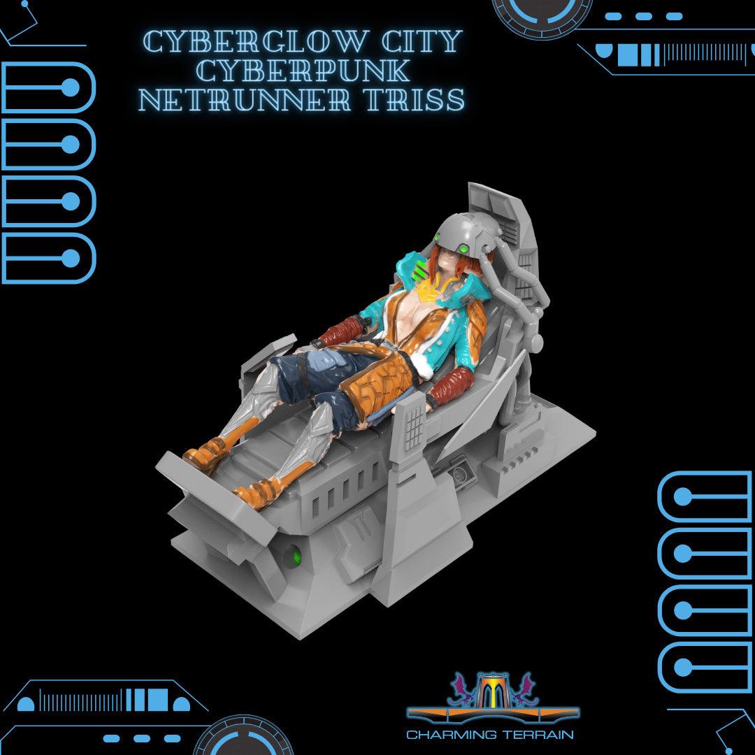 3D Printed Cyberglow City Cyberpunk Netrunner Triss Miniature  - 28mm 32mm