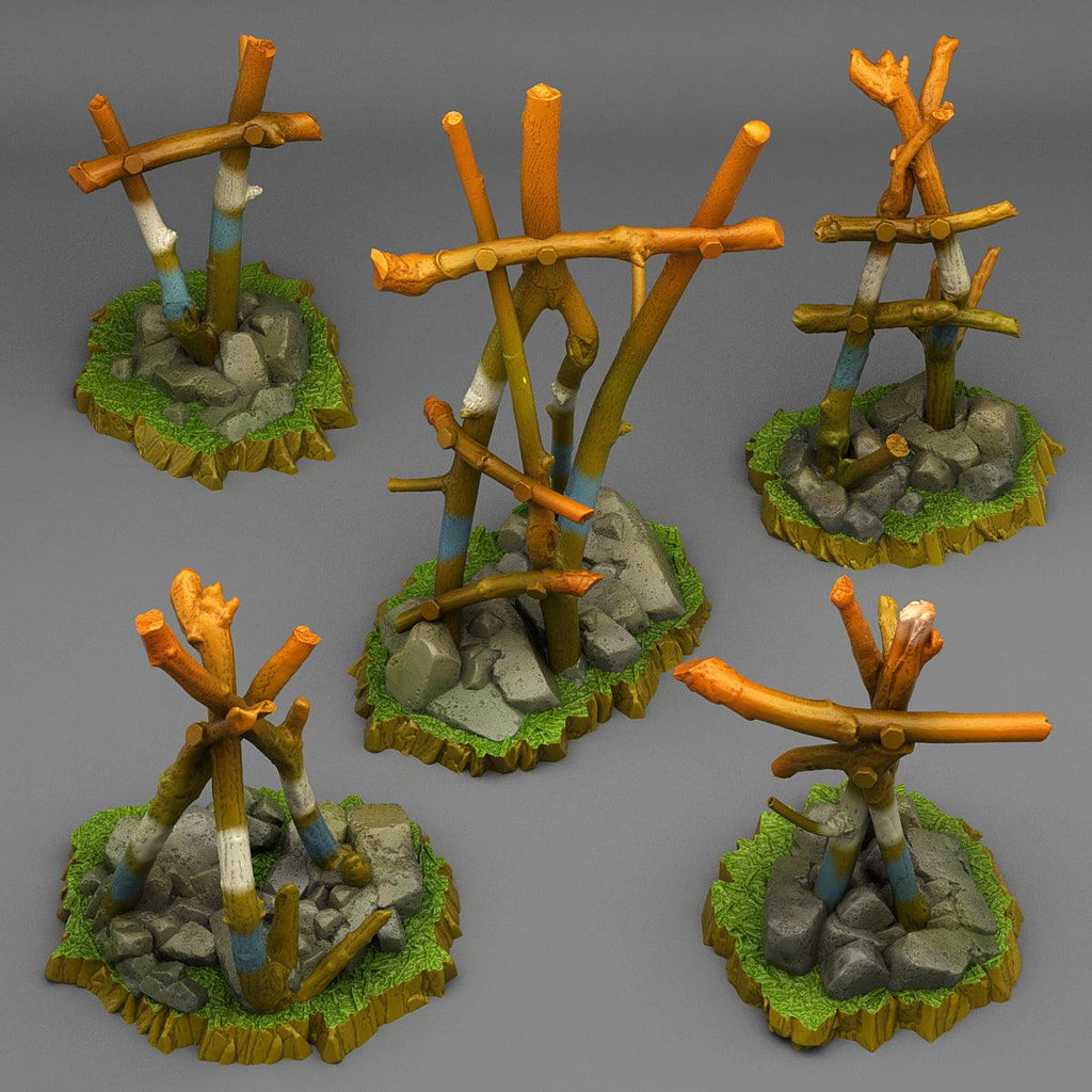 3D Printed Fantastic Plants and Rocks Ancient Tribal Ruins 28mm - 32mm D&D Wargaming