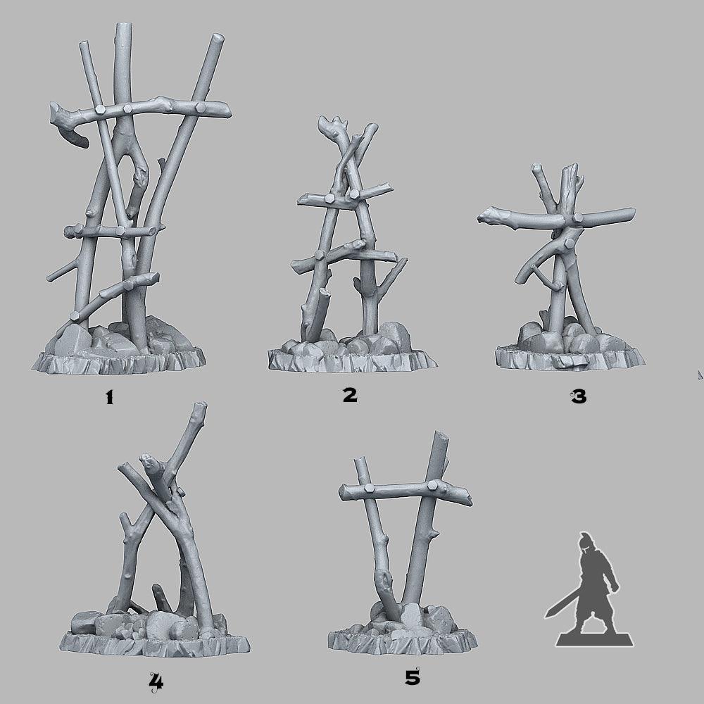 3D Printed Fantastic Plants and Rocks Ancient Tribal Ruins 28mm - 32mm D&D Wargaming