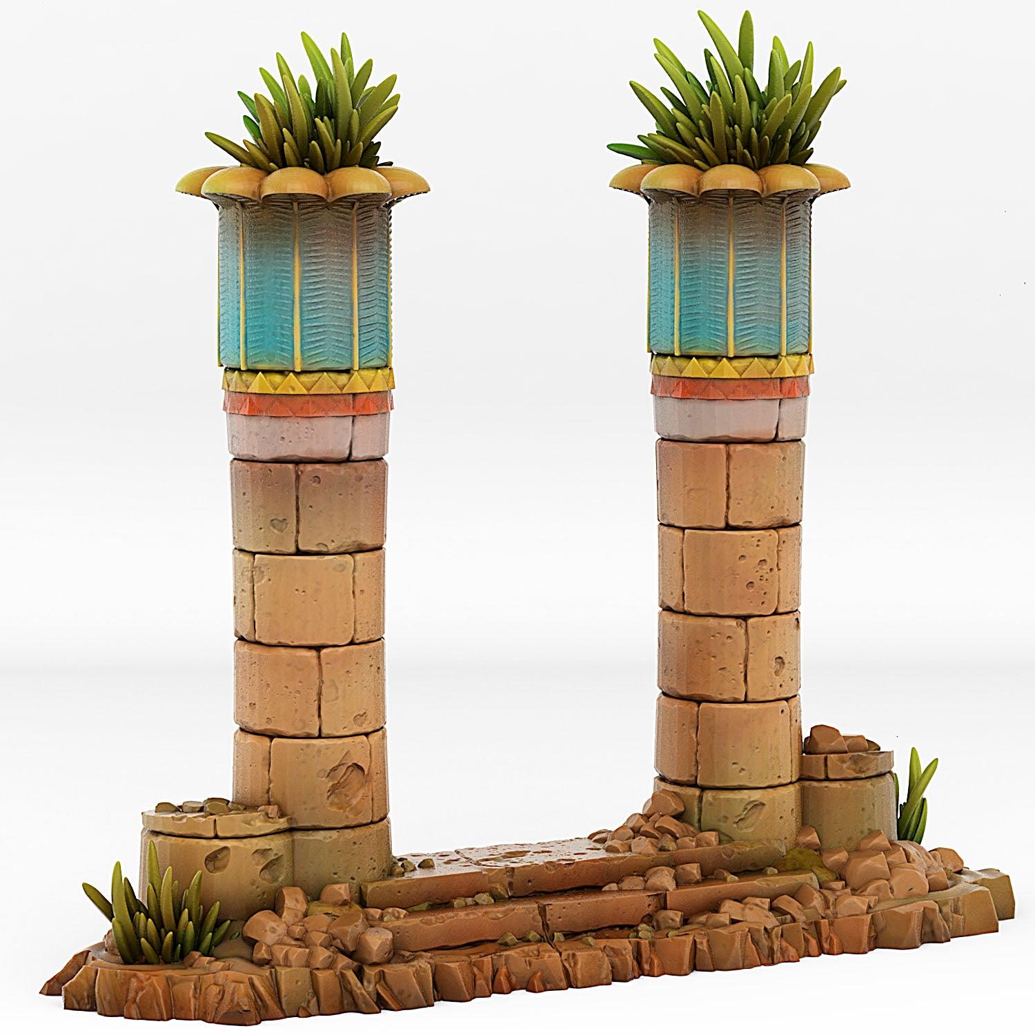 3D Printed Fantastic Plants and Rocks Babylone Portal With Its Magic Water Effect 28mm - 32mm D&D Wargaming