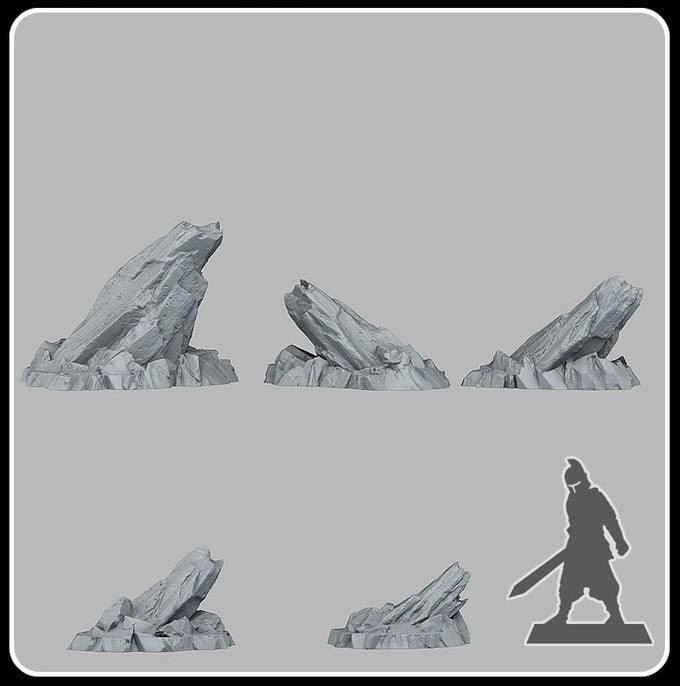 3D Printed Fantastic Plants and Rocks Martian Cliffs 28mm - 32mm D&D Wargaming
