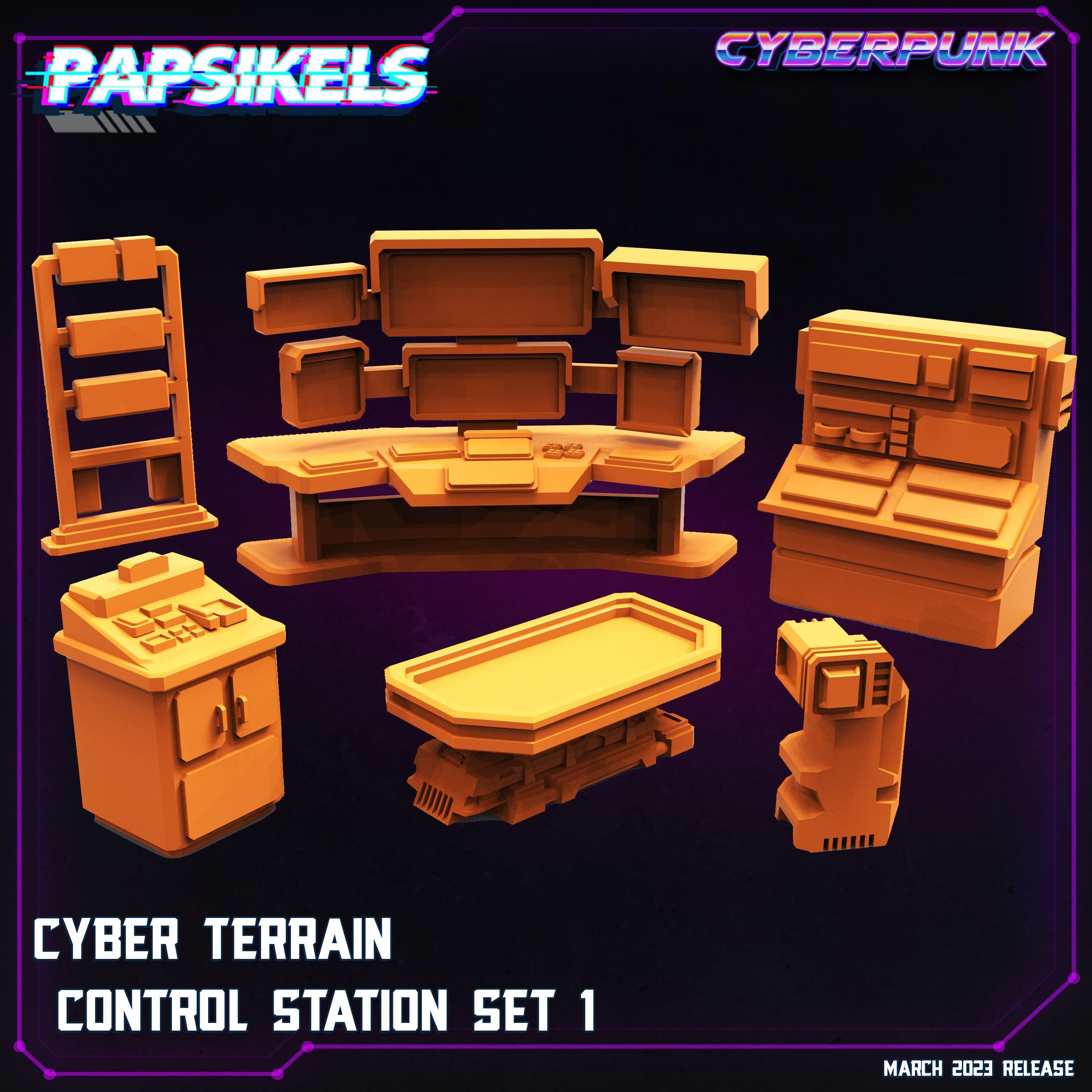 3D Printed Papsikels - Cyber Terrain Control Station Set 1 - 28mm 32mm