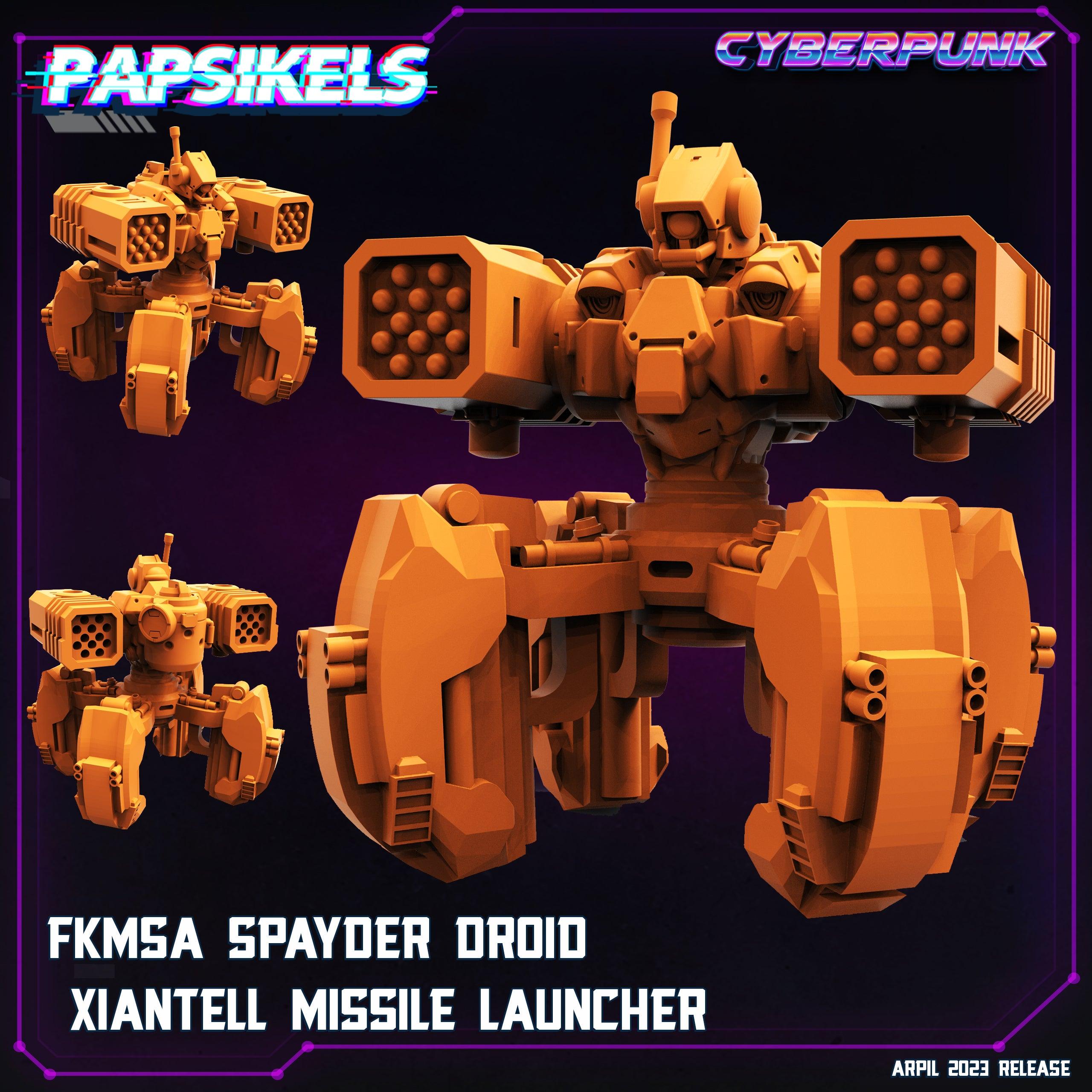 3D Printed Papsikels Cyberpunk Sci-Fi - Fkmsa Spayder Droid Xiantell Missile Launcher- 28mm 32mm