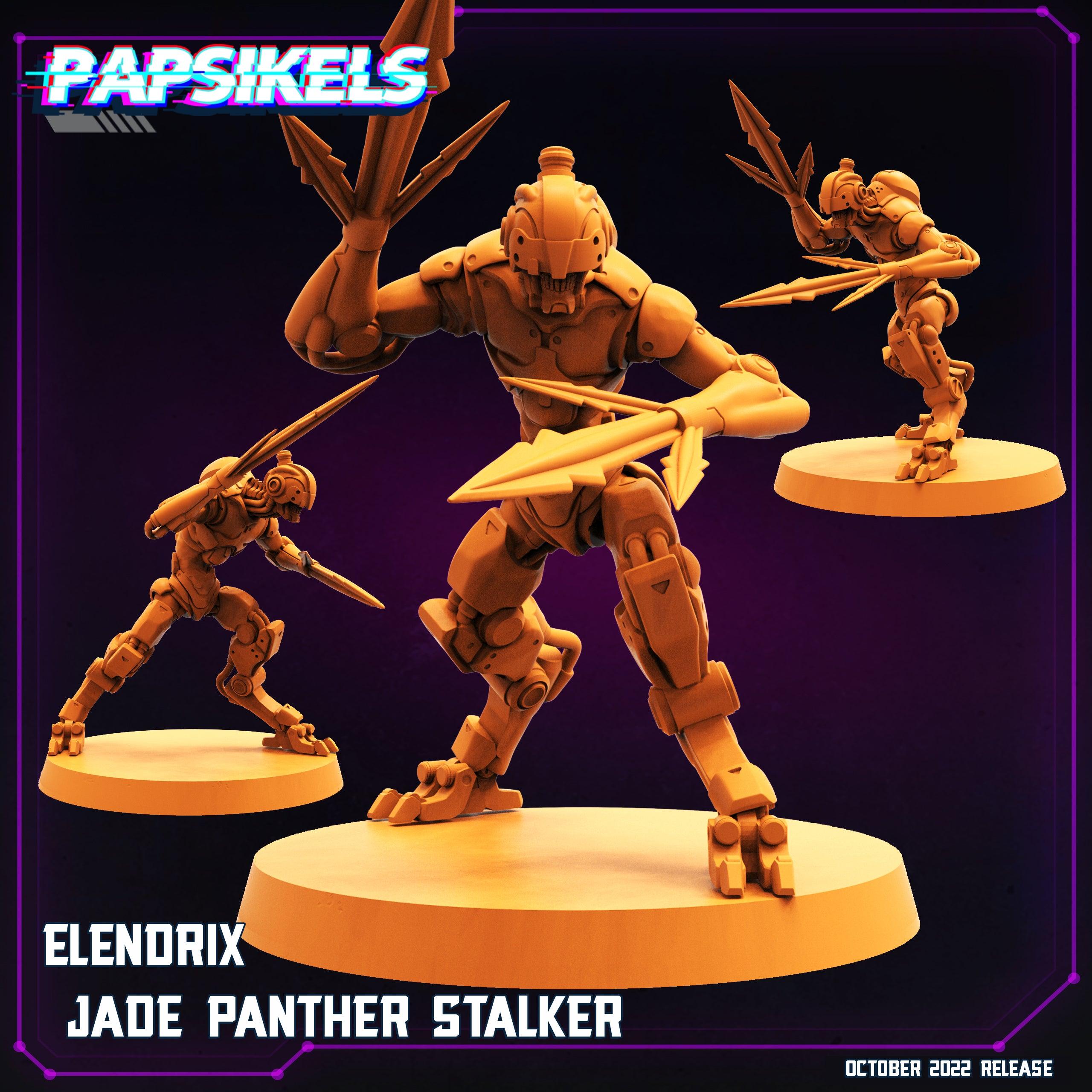 3D Printed Papsikels Cyberpunk Sci-Fi Jade Panther Stalker Set - 28mm 32mm
