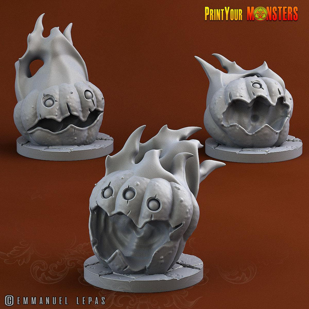 3D Printed Print your Monster Fire Pumpkins Pumpkins From Hell 28 32mm D&D