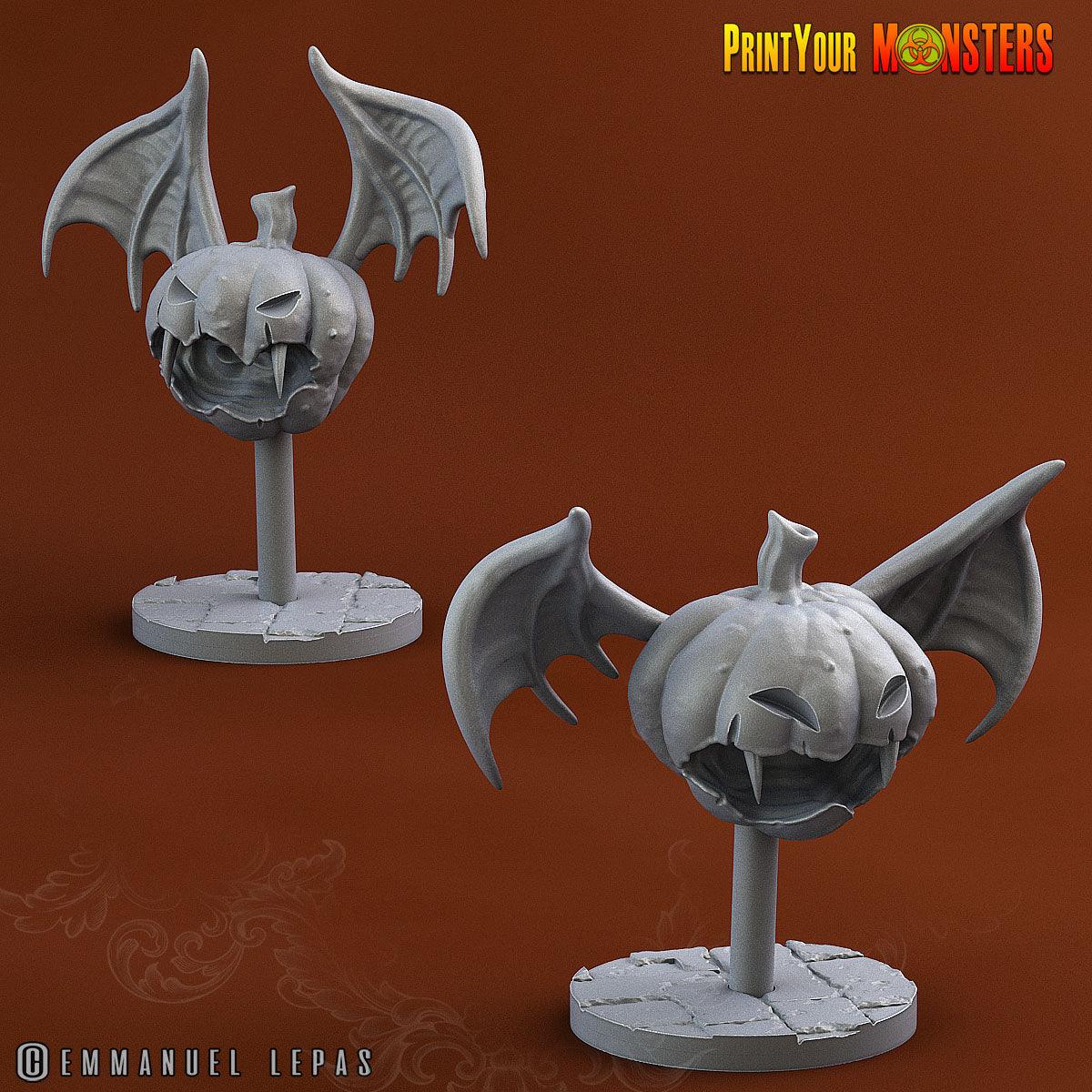 3D Printed Print your Monster Pumpkin Bats Pumpkins From Hell 28 32mm D&D